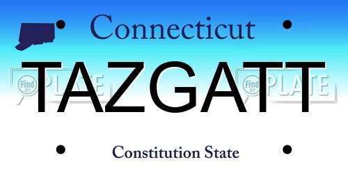 TAZGATT Connecticut License Plate