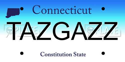 TAZGAZZ Connecticut License Plate