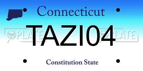TAZI04 Connecticut License Plate