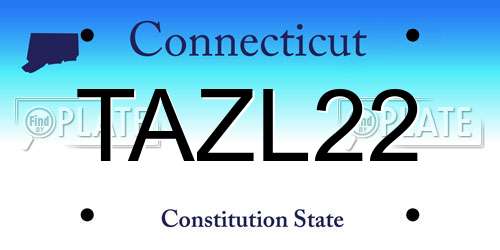 TAZL22 Connecticut License Plate