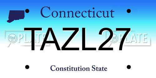TAZL27 Connecticut License Plate