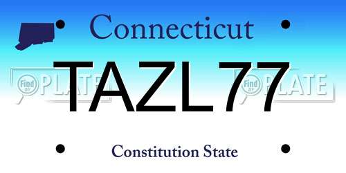 TAZL77 Connecticut License Plate