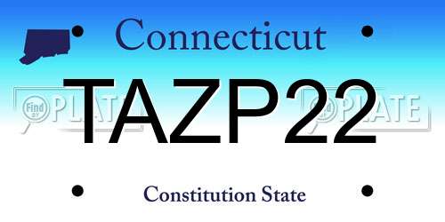 TAZP22 Connecticut License Plate
