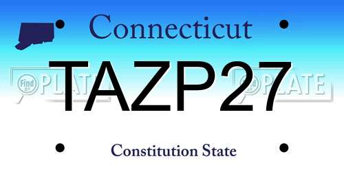 TAZP27 Connecticut License Plate
