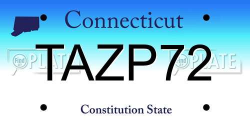 TAZP72 Connecticut License Plate