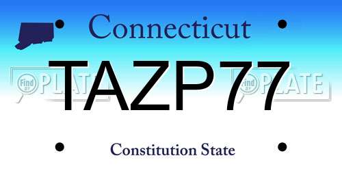 TAZP77 Connecticut License Plate