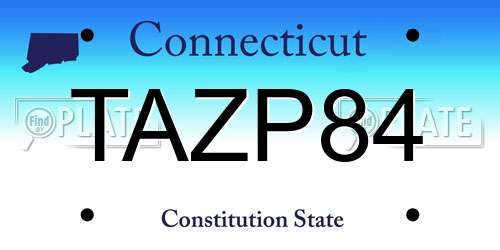 TAZP84 Connecticut License Plate