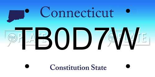 TB0D7W Connecticut License Plate