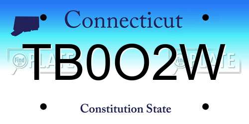 TB0O2W Connecticut License Plate