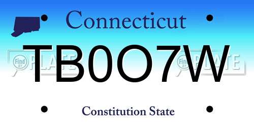 TB0O7W Connecticut License Plate