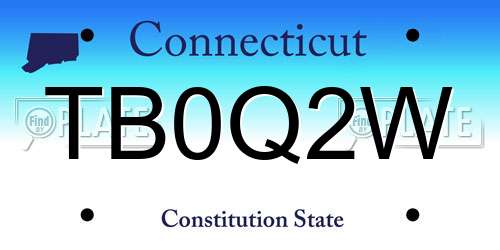 TB0Q2W Connecticut License Plate