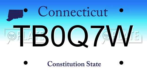 TB0Q7W Connecticut License Plate