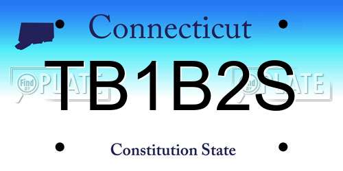 TB1B2S Connecticut License Plate