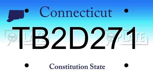 TB2D271 Connecticut License Plate