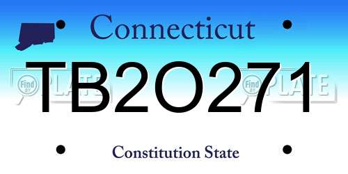 TB2O271 Connecticut License Plate