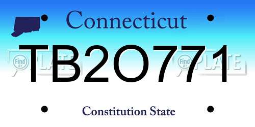 TB2O771 Connecticut License Plate