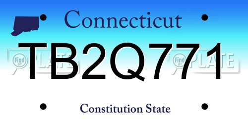 TB2Q771 Connecticut License Plate