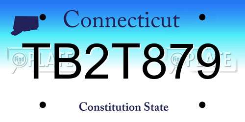 TB2T879 Connecticut License Plate