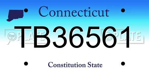 TB36561 Connecticut License Plate