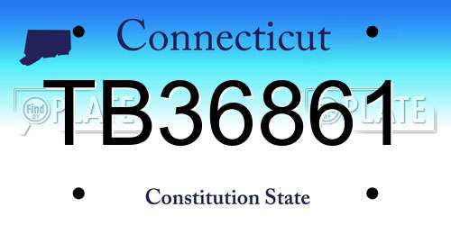 TB36861 Connecticut License Plate