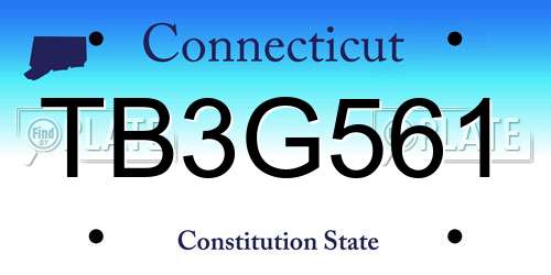 TB3G561 Connecticut License Plate