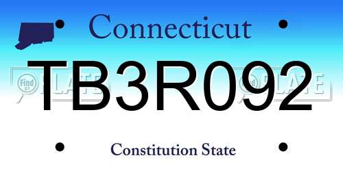TB3R092 Connecticut License Plate