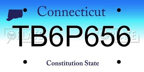 TB6P656 Connecticut License Plate