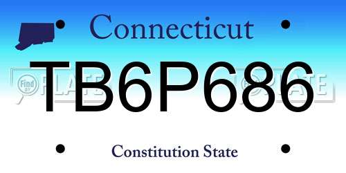 TB6P686 Connecticut License Plate