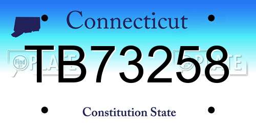 TB73258 Connecticut License Plate