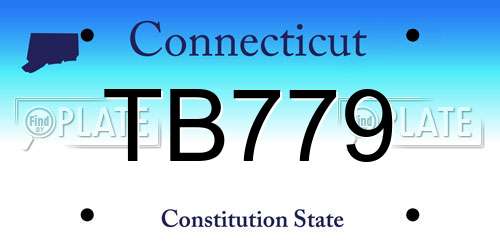 TB779 Connecticut License Plate