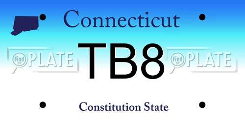 TB8 Connecticut License Plate