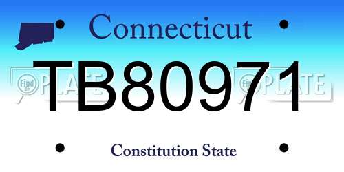 TB80971 Connecticut License Plate