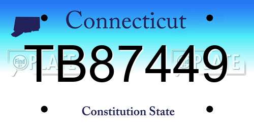 TB87449 Connecticut License Plate