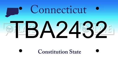 TBA2432 Connecticut License Plate