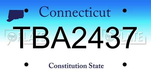 TBA2437 Connecticut License Plate