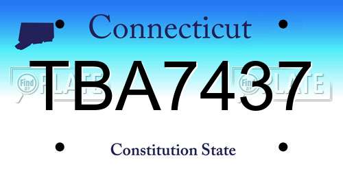 TBA7437 Connecticut License Plate