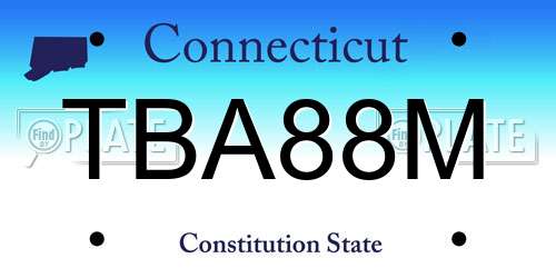 TBA88M Connecticut License Plate