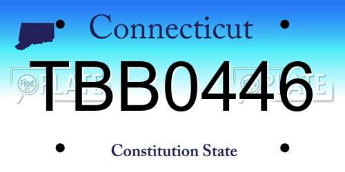 TBB0446 Connecticut License Plate