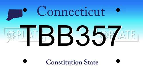 TBB357 Connecticut License Plate