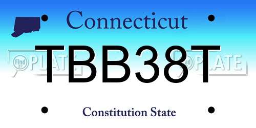 TBB38T Connecticut License Plate