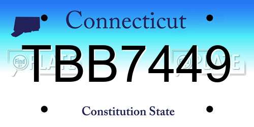 TBB7449 Connecticut License Plate