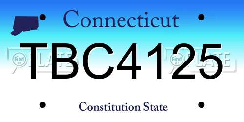 TBC4125 Connecticut License Plate