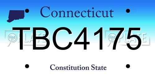 TBC4175 Connecticut License Plate