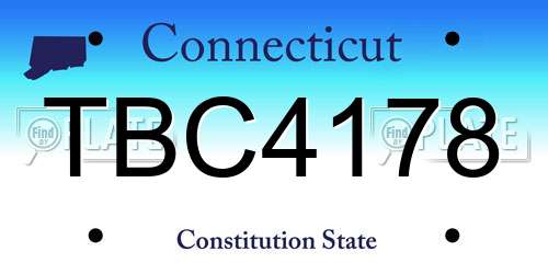 TBC4178 Connecticut License Plate