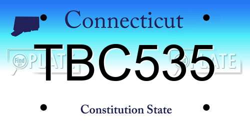 TBC535 Connecticut License Plate