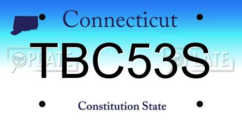 TBC53S Connecticut License Plate