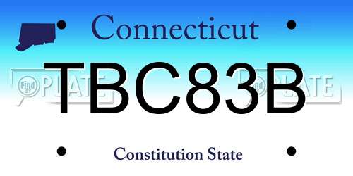 TBC83B Connecticut License Plate