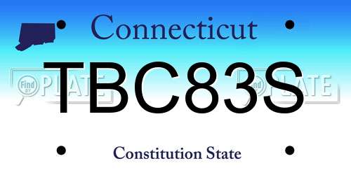 TBC83S Connecticut License Plate