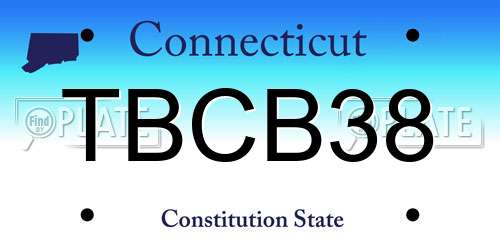 TBCB38 Connecticut License Plate