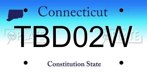 TBD02W Connecticut License Plate